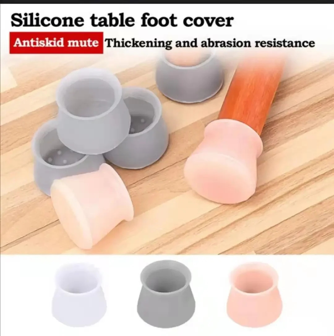 Silicon Furniture Leg Protection Cover, Table Feet Pad, Floor Protector for Chair, Anti-Slip Table Leg, 20Pcs per Set