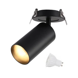 Embedded LED Ceiling Light Vintage Black White Gold Industrial Swivels GU10 Replaceable Downlight Bedroom Store Aisle Fixture