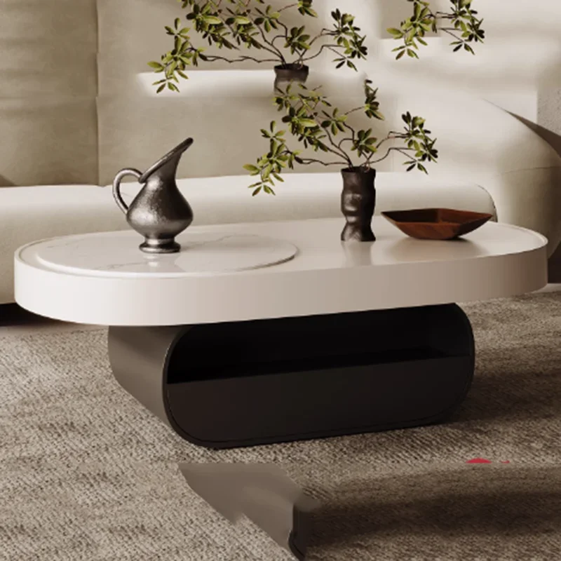 

Italian Protector Coffee Table Aesthetic Oval Unique Designer Salon Coffee Table Nordic Storage Muebles De Sala Home Furniture
