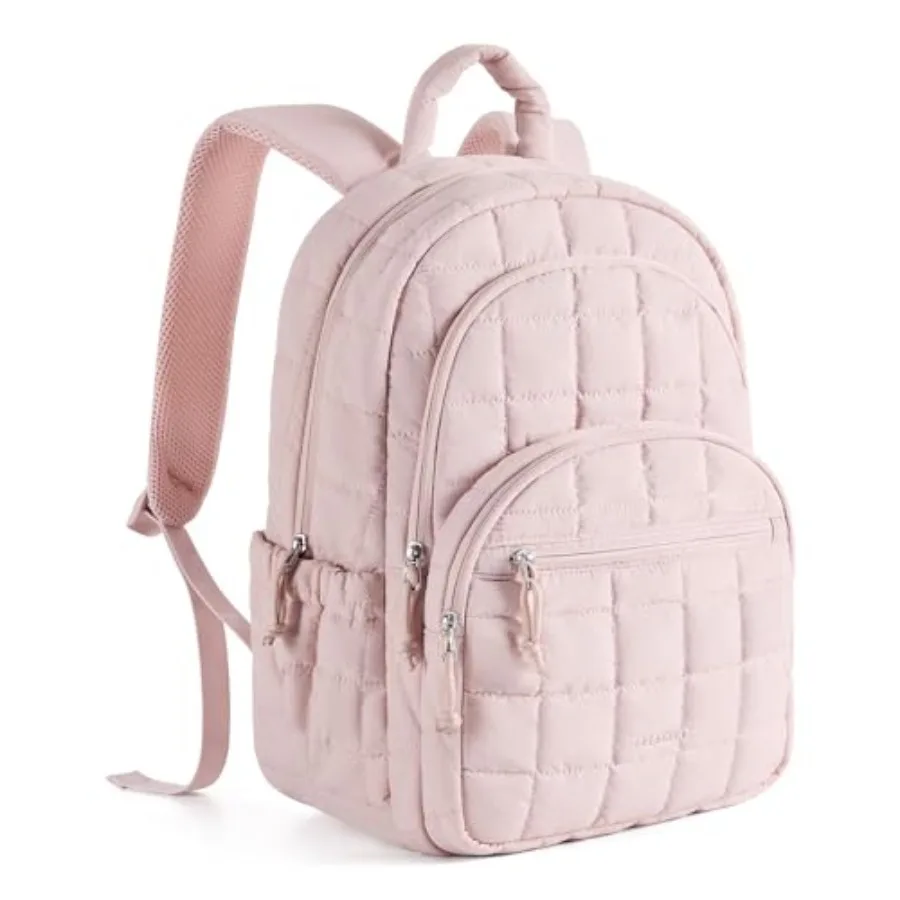 

College Laptop Backpack Travel Backpack for Women Quilted Casual Daypack Water-Resistant Bookbag for 15.6 Inch Laptop