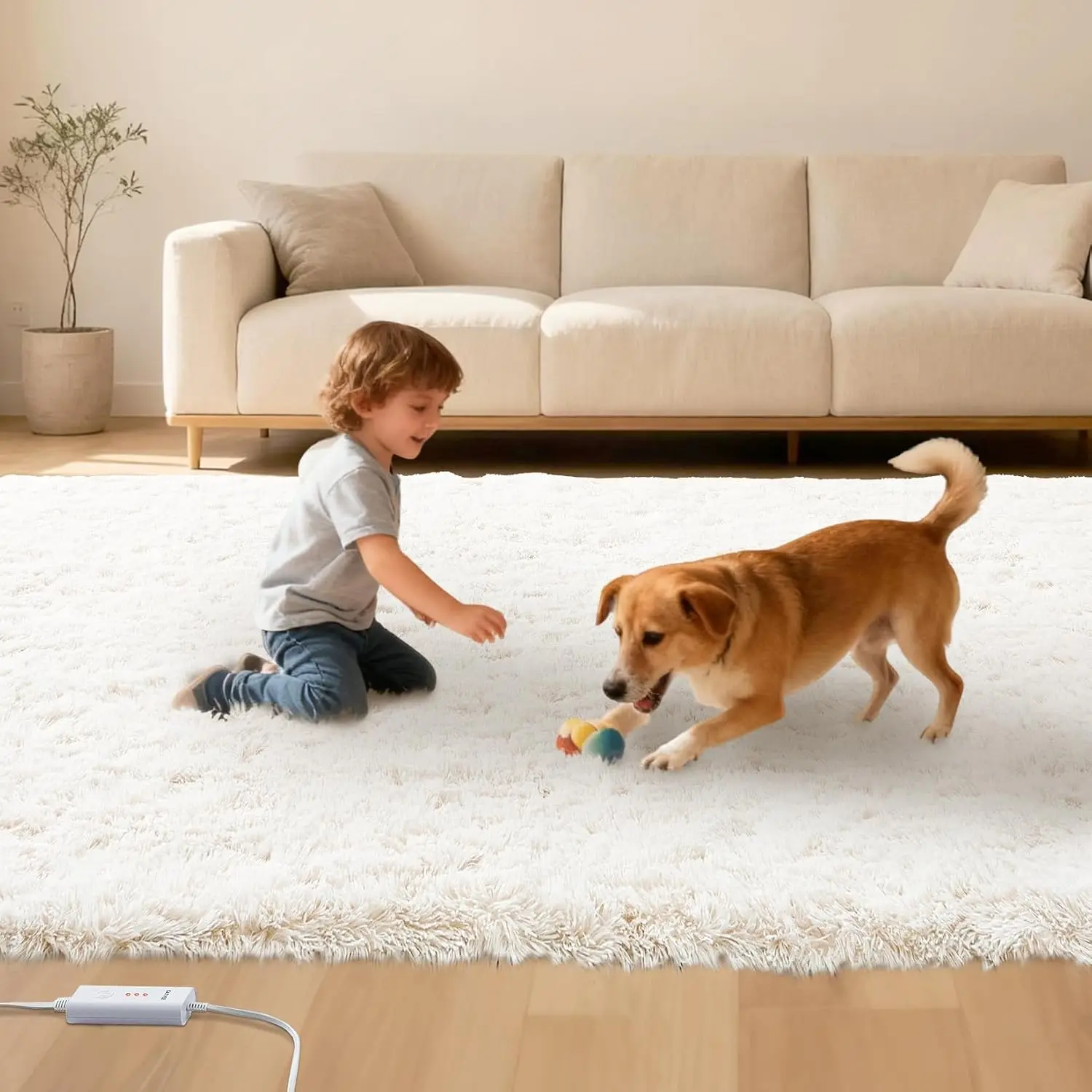 Electric Electric Heated Floor Mat, 4 X 6 Ft Soft Plush Foot Warmer Area Rug, White, Heated Carpet for Living Room, Bedroom & Office - Aliexpress Deal