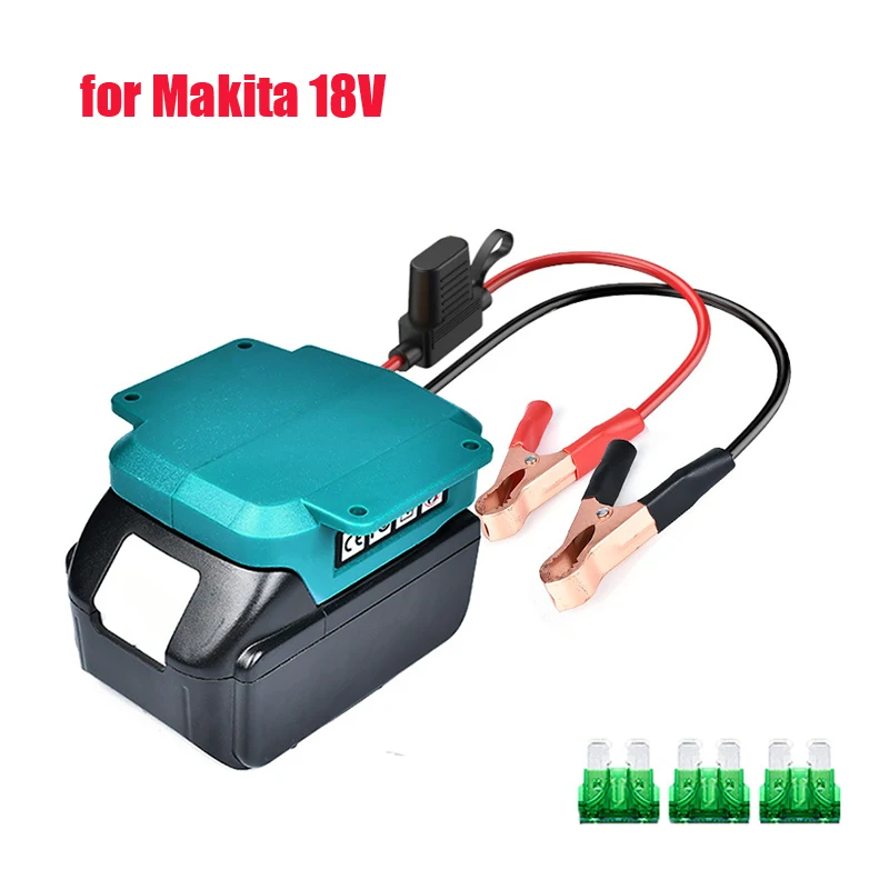 

NEW ForMakita 18VLi-ion Battery PortableJumper Cables Car Accessories with Fuse Switch DIY Power Wheels Adapter Connector Dock