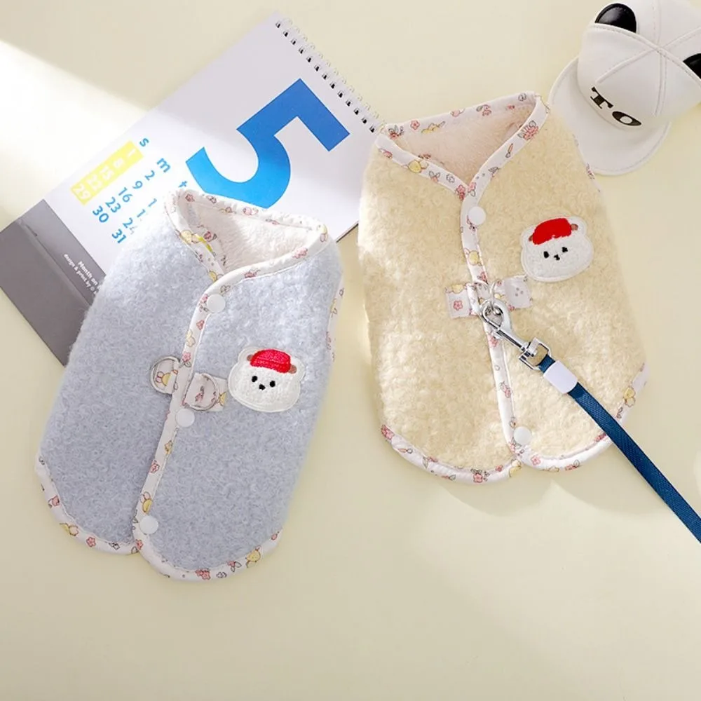 

Fashion Cute Bear Pet Dog Clothes Cat Clothes with Warm Jacket Puppy Clothes Vest Thickened Winter Warm Teddy Bear Coat Winter
