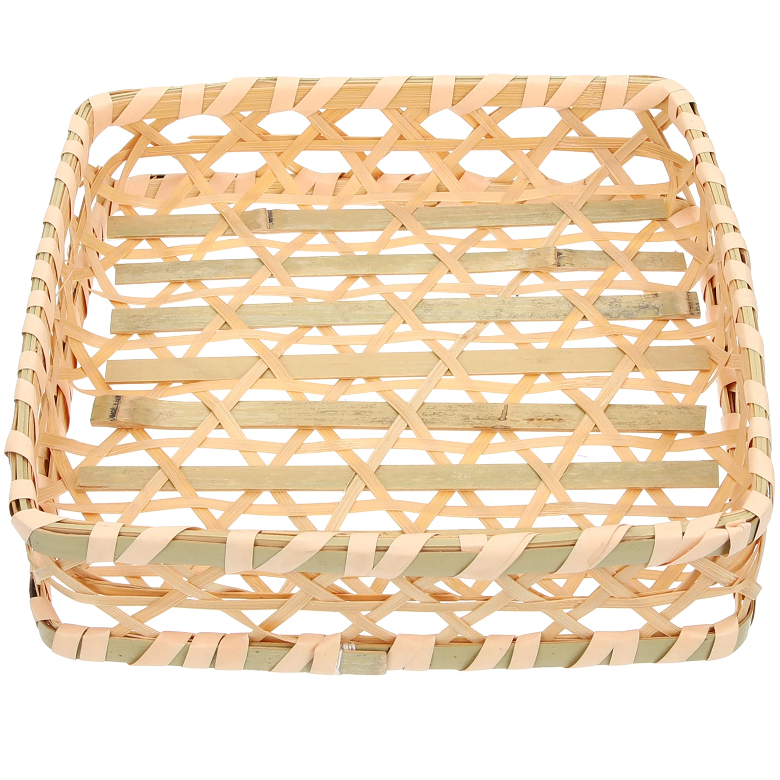 

Bamboo Storage Basket Woven Fruit Sundries Snacks Rattan Container Picnic Bread Vegetable Kitchen Organizer Weave