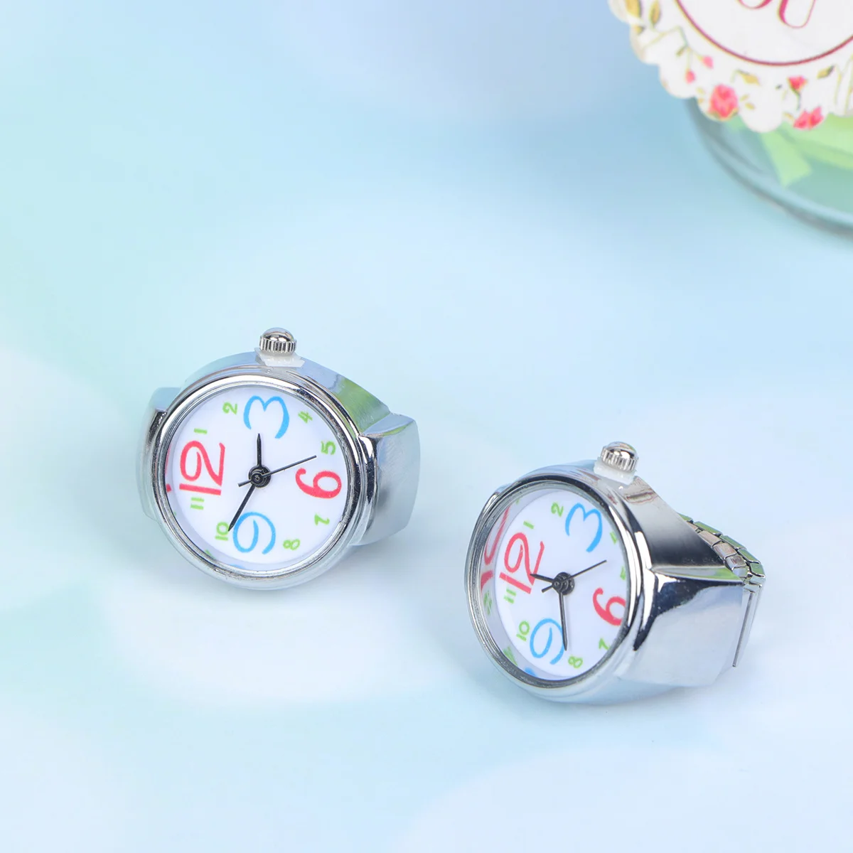 2Pcs Unique Ring Watch Design Exquisite Craftsmanship Brighten Daily Look Great for Gift Giving Or Self Use Unisex Fashion