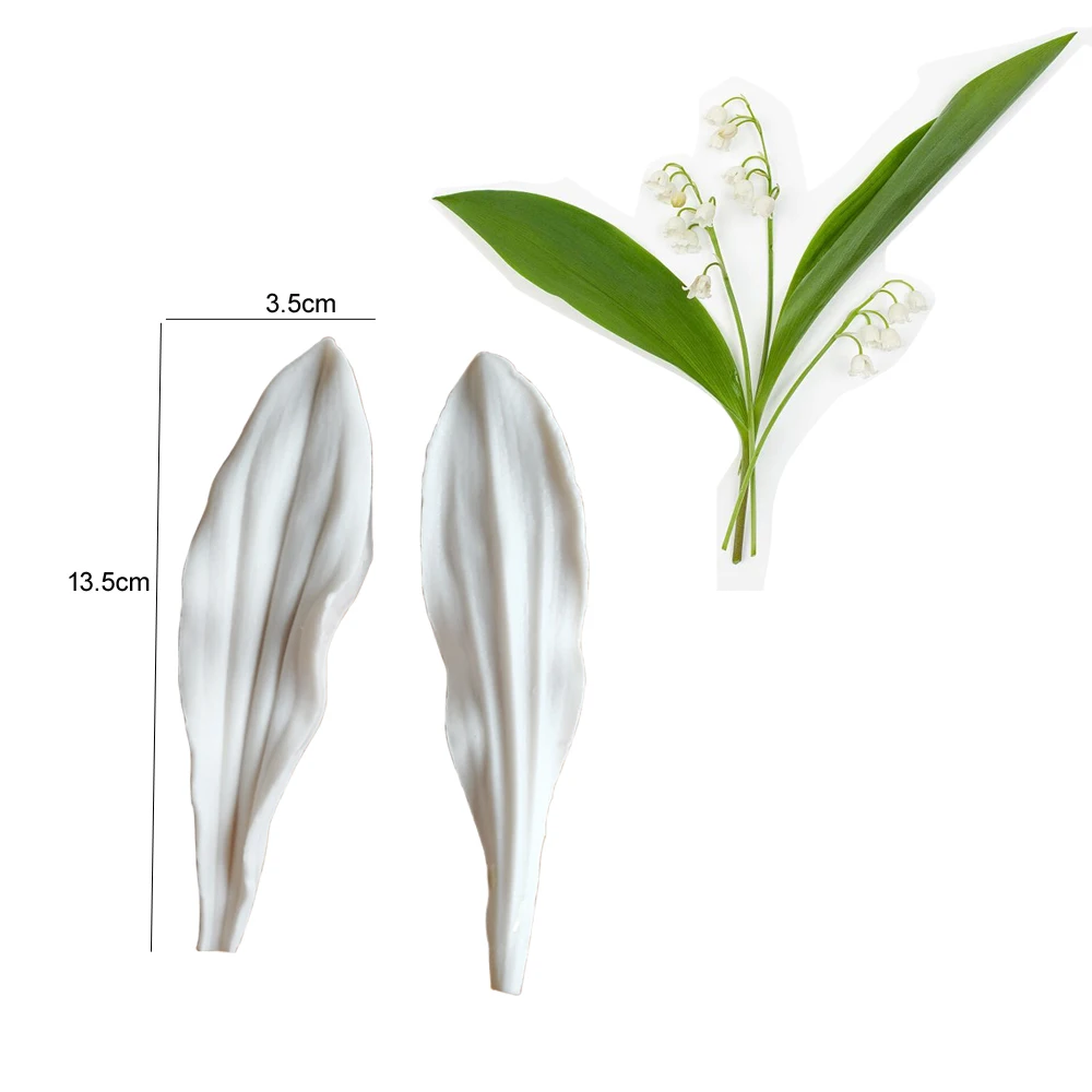 Lily of the Valley Leaf Silicone Mold Fondant Cake Decorating Chocolate Moulds, Sugarcraft Tools M2113