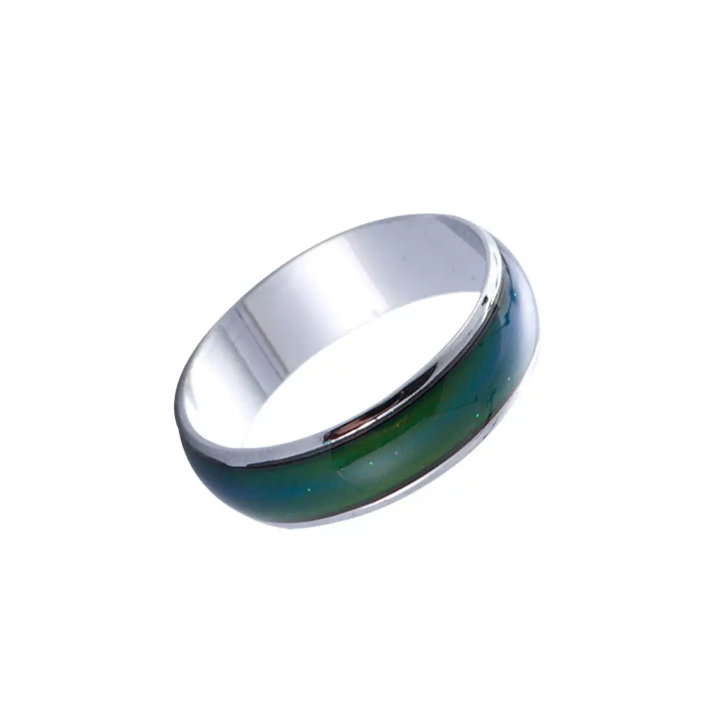 1Pcs Color Changing Mood Ring Temperature Responsive Metal Finger Ring Simple Fashion Design Gift for Lover Family Friends Inner