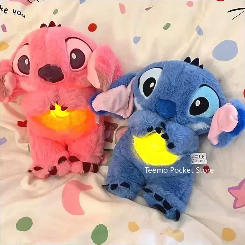 Lilo e Stitch Calmante Boneca, Disney Cartoon Character, Can Breathe, Kawaii Decoração Acessórios Quarto, Baby Companion Toy