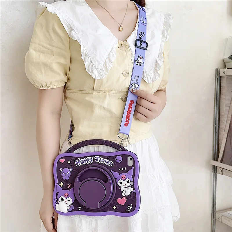 

Sanrio Kuromi For iPad Case 아이패드 케이스 9th 10th 11th Gen Tablet Case Air 4 5 6 Mini Rotating Stand Protective Cover with Pen Slot