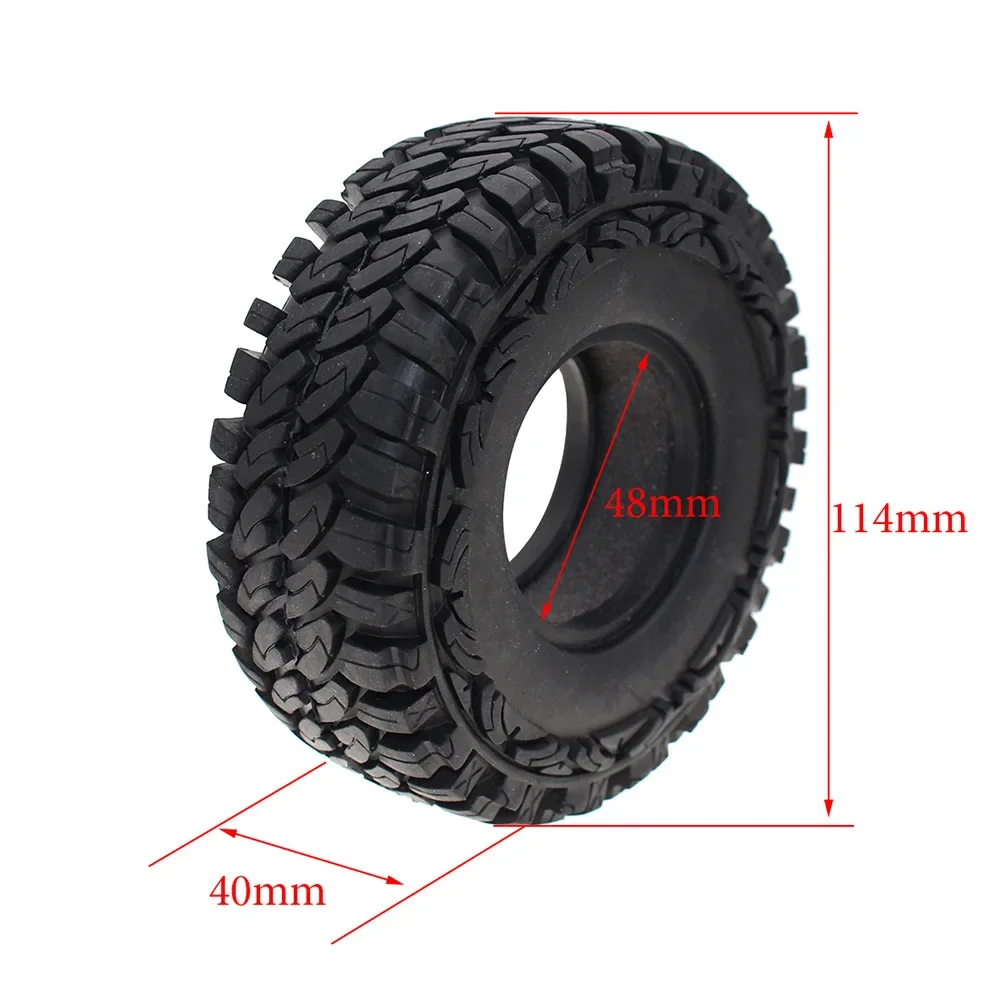 1/10 RC 크롤러 트럭 휠 타이어, 플라스틱 휠 림, 115MM 타이어, RC 락 카 액세서리, 1.9 인치