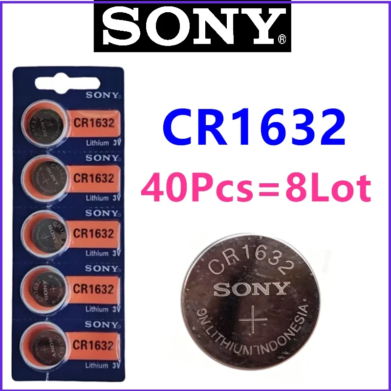 40Pcs Original SONY  battery CR1632 CR1220  CR1620 CR1616 Watch Toy Car Key Remote Control Button  Coin Cells
