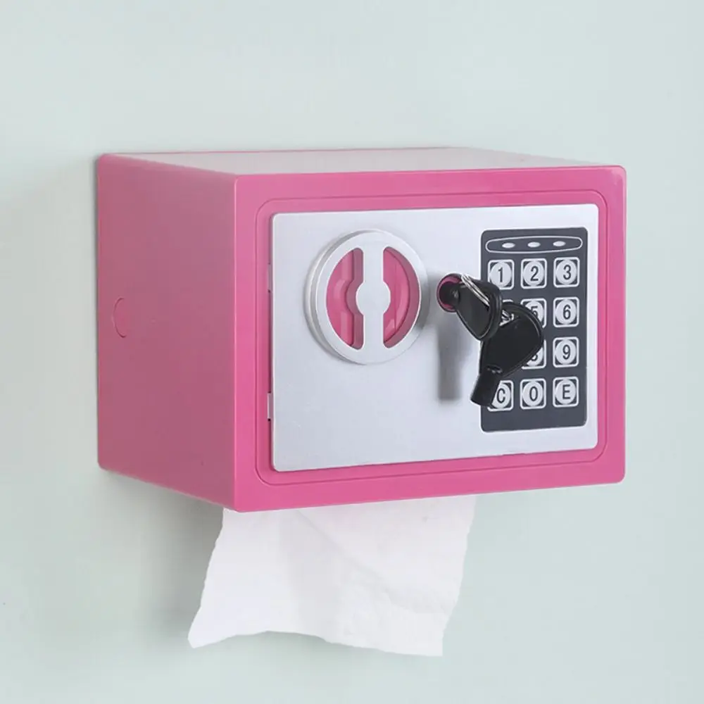 Safe Box Shape Creative Tissue Box Wall Mounted Adhesive Hanging Paper Dispenser Waterproof Easy To Install