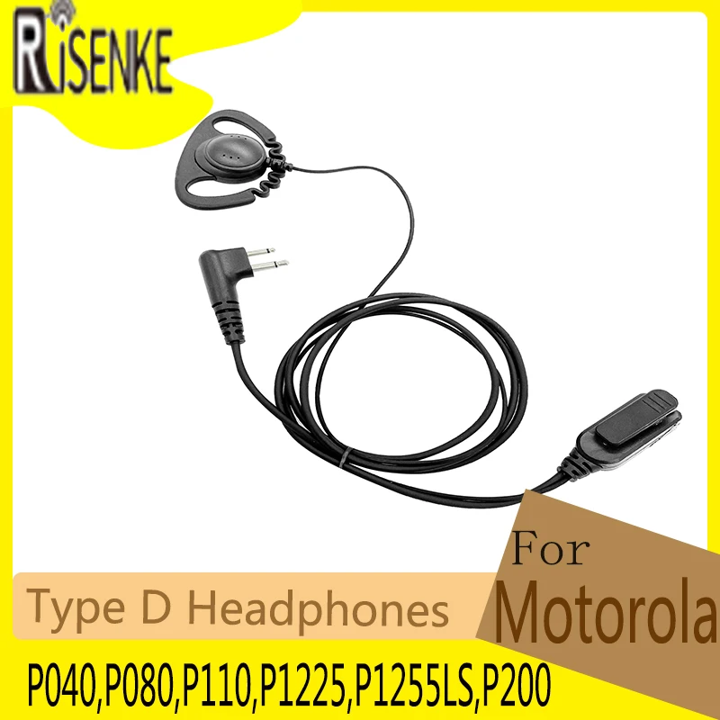 Type D Walkie Talkie Accessories, Earpiece for Motorola P040,P080,P110,P1225,P1255LS,P200, Two Way Radio Earphone