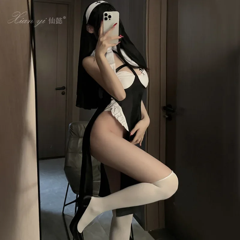 Sexy Pure Desire Nun Suit Halloween Bed Uniform Seduction Woman