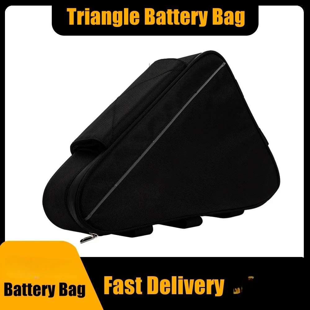 

battery bag for electric bicycle, 36v, 48v, 60v, 72v, e-bike, triangular bags for black bicycle box, maximum load of 126 cells