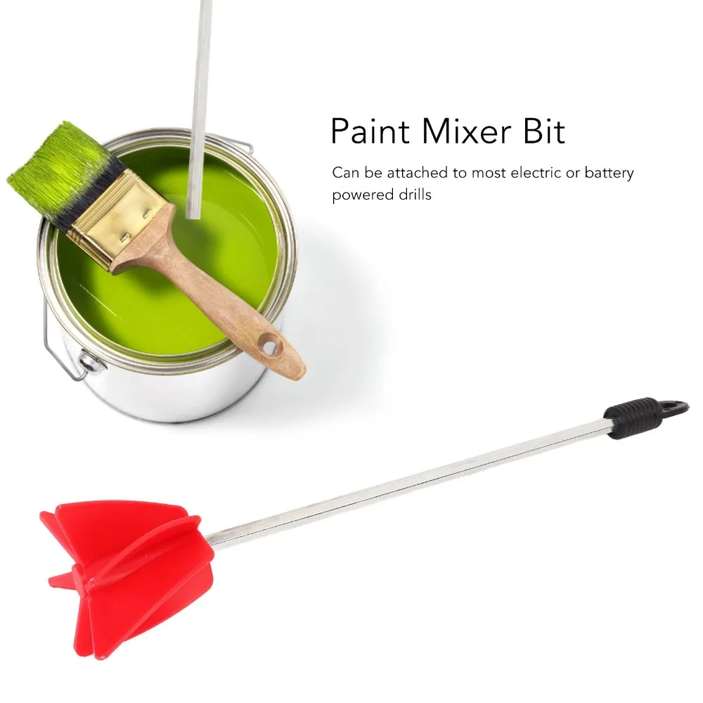 

Plastic Paint Mixer Drill Attachment 3/8 inch Heavy Duty Helix Mixer 1 to 5 Gallon Metal Hex Shaft Stirrer Paddle