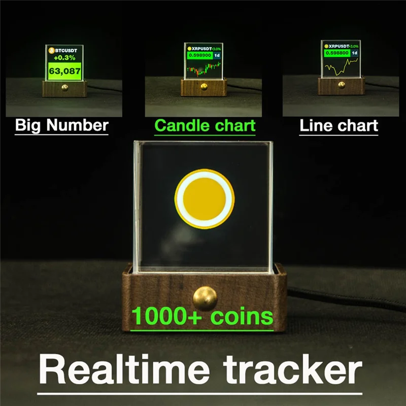 A47F-Stock and Exchange Rate Price Tracker Clock Bitcoin Price Display صورة إلكترونية لدرجة حرارة الطقس متعددة الوظائف #5