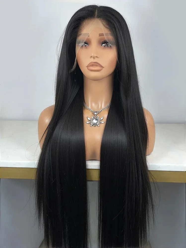 Peruka typu frontal lace 13x6 HD, gęstość 250, włosy proste jak kość, długość 30-36 cali, transparentna koronka 13x4, wstępnie wyregulowana linia włosów, bezklejowa, 100% ludzkie włosy.