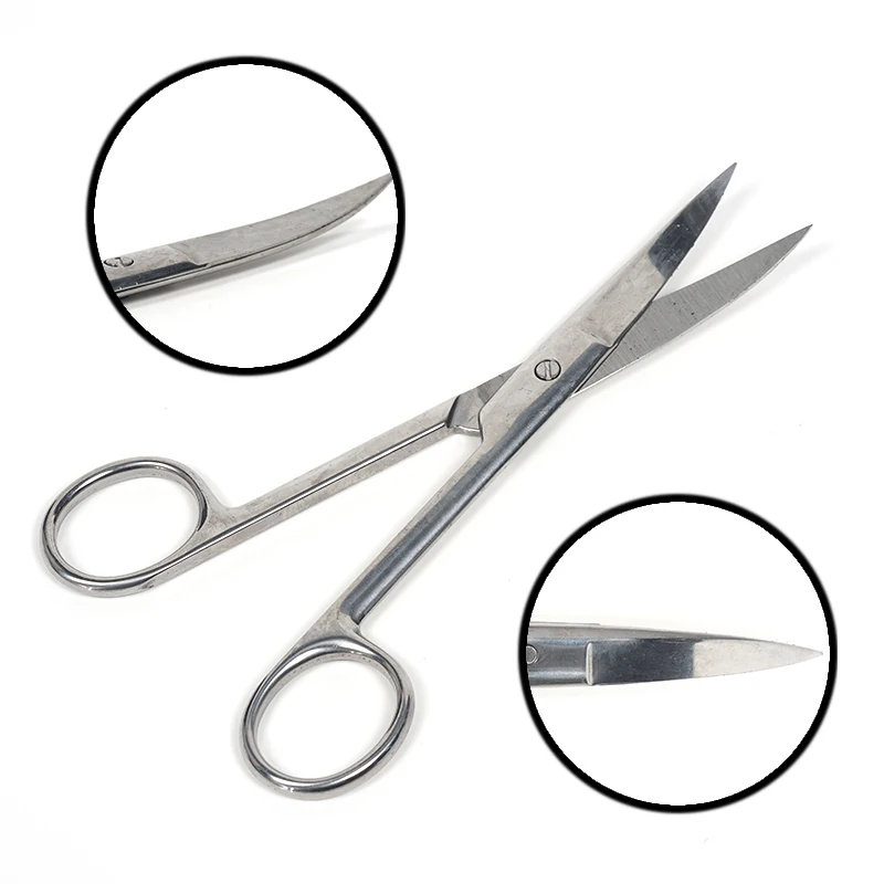 Dental Surgical Scissors 12.5Cm/14Cm/16Cm/18Cm Stainless Steel Forceps Straight Curved Medical Tools for Dental Clinic