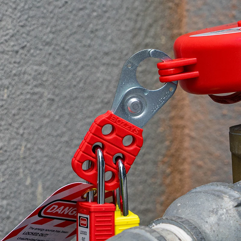 BOZZYS Safety Lockout Hasp Lockout-Tagout Device with 6-Hole for Multi-Person Management of Industrial Equipment