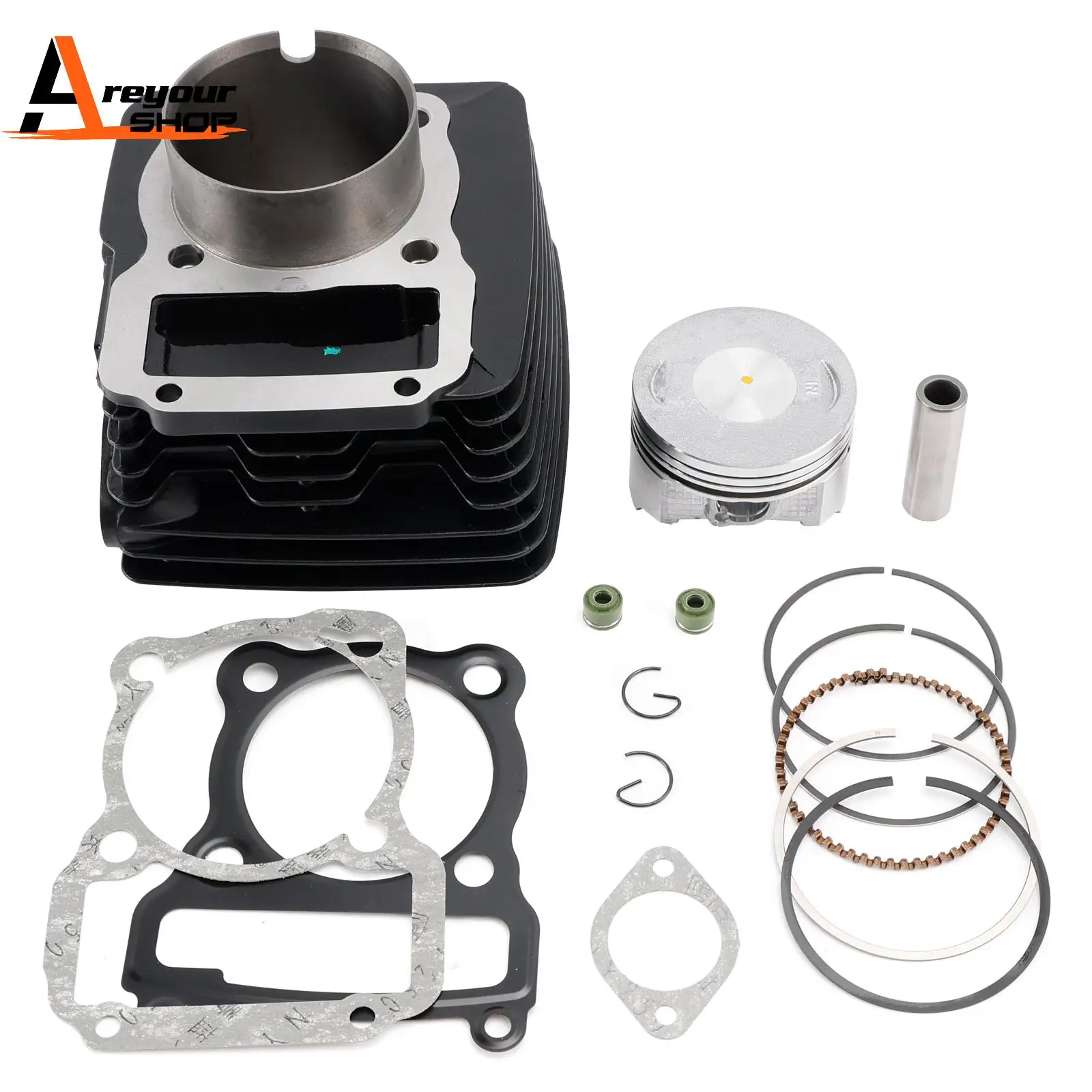 

Areyourshop 65.5mm Cylinder Piston Top End Rebuild Kit for Dinamo R1 R2 Chopper 6 Speeds