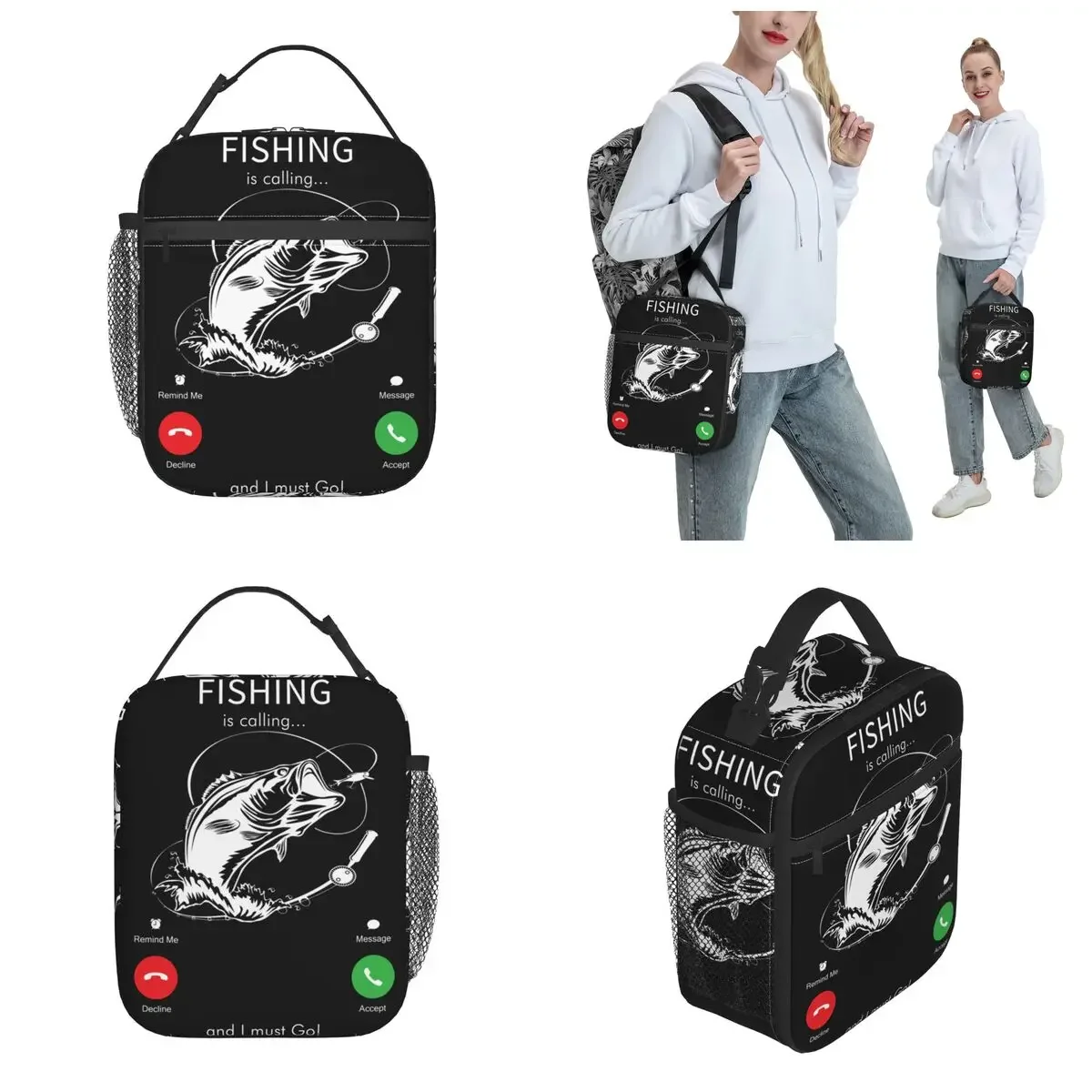 Fishing Is Calling Thermal Insulated Lunch Bag Work Portable Bag for Lunch Cooler Thermal Lunch Box