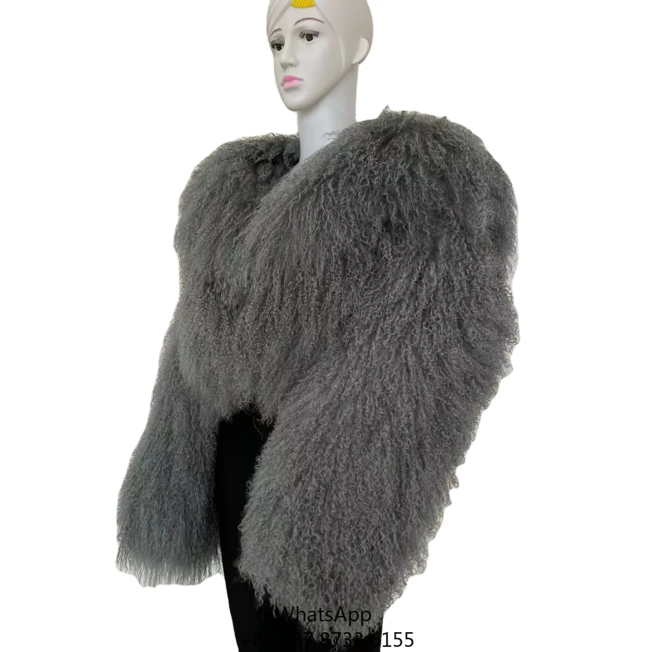 

Mongolian Fur Coat Women Big Turn-Down Collar Short Real Fur Coat Winter Ladies Fashion Warm Fluffy Jacket Female Fall