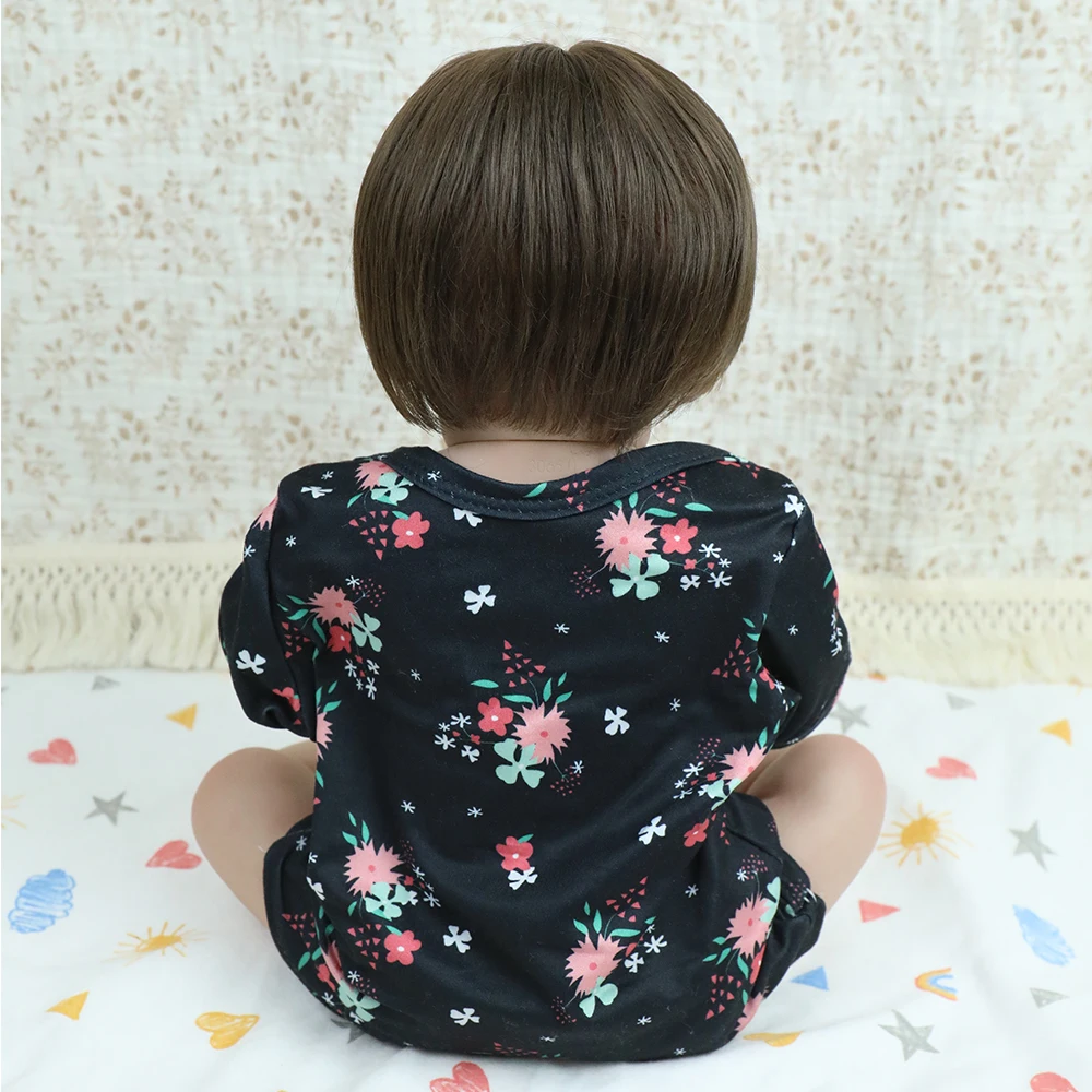 Muñeca bebé recién nacida realista de vinilo de cuerpo suave de 18 pulgadas con piel 3D, pelo enraizado a mano para niños y niñas, regalos