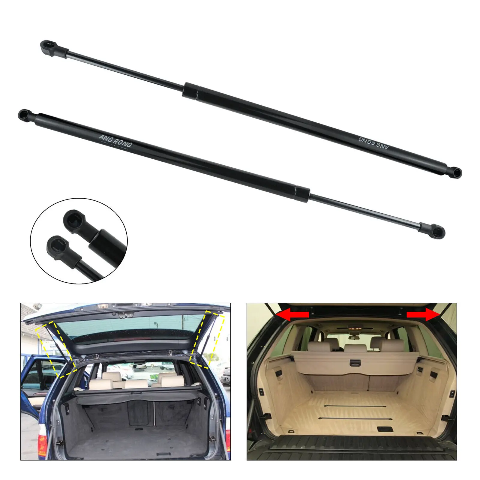 2x Rear Tailgate Boot Trunk Gas Support Lifter Struts For 2000-06 BMW X5 E53 SUV