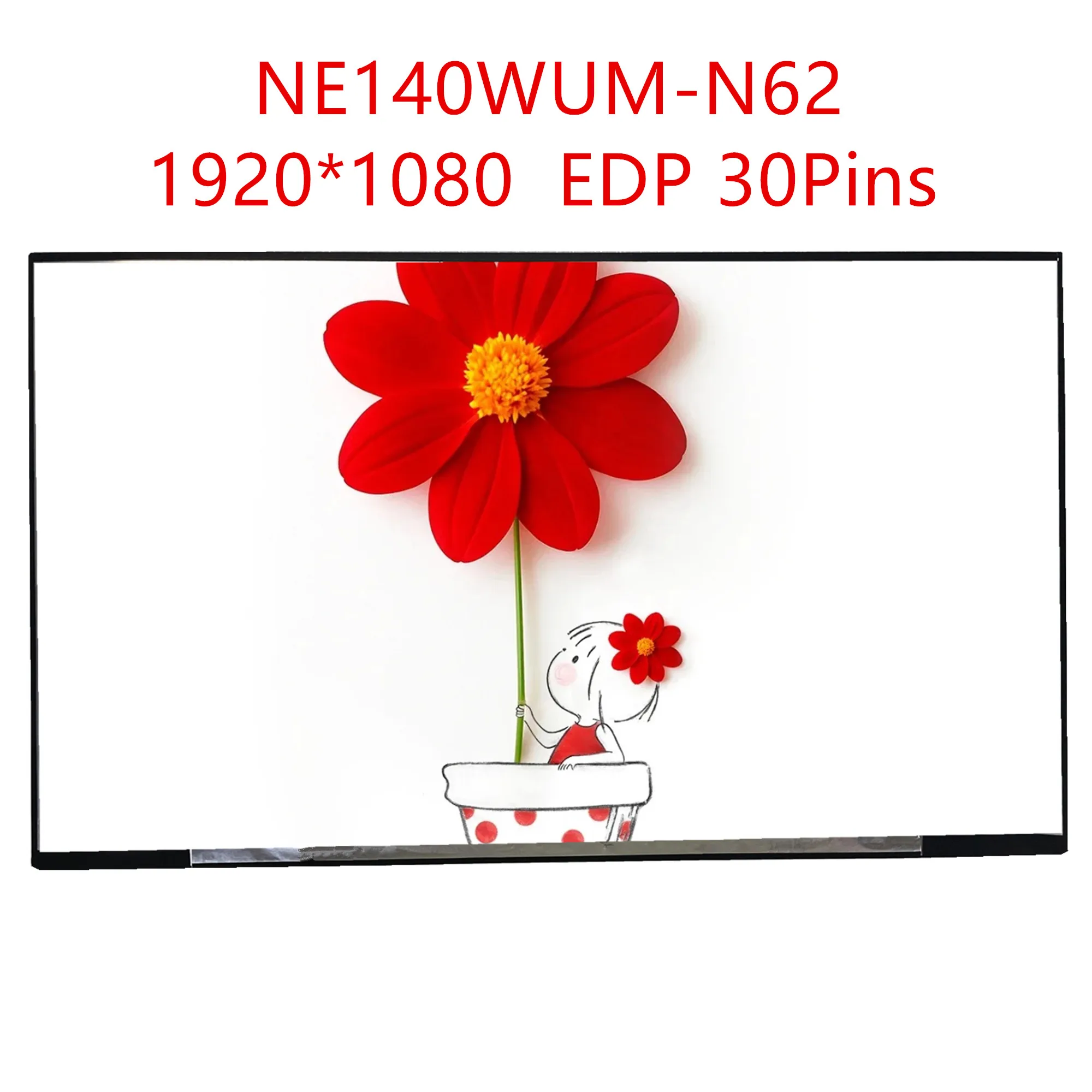 

14.0'' NE140WUM-N62 V8.0 NE140WUM N62 Laptop LCD Screen Panel Matrix 1920*1080 EDP 30Pins