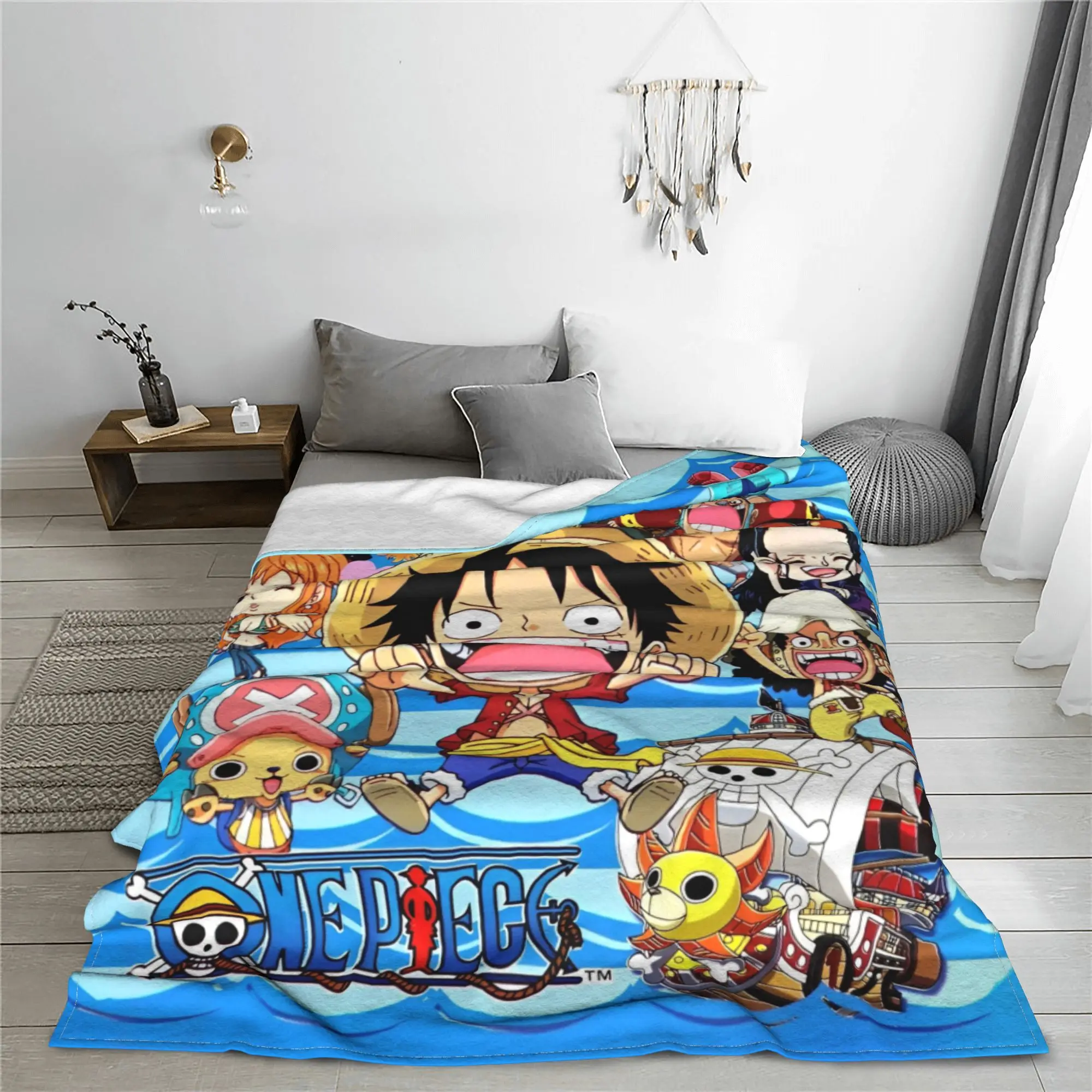 Anime O-One P-Piece L-LuffyS Blankets Fleece  Winter  Portable Super Warm Throw Blankets for Sofa Car Rug Piece