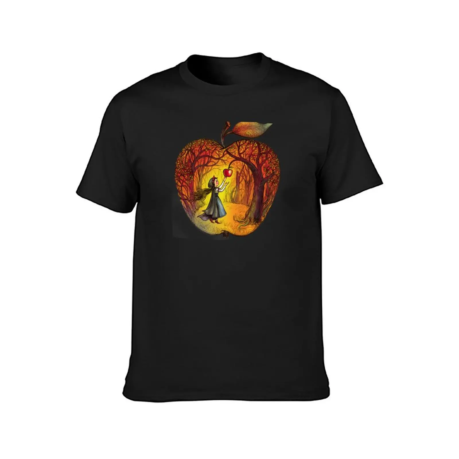 Autumn apple story T-Shirt customizeds blacks anime Men's clothing