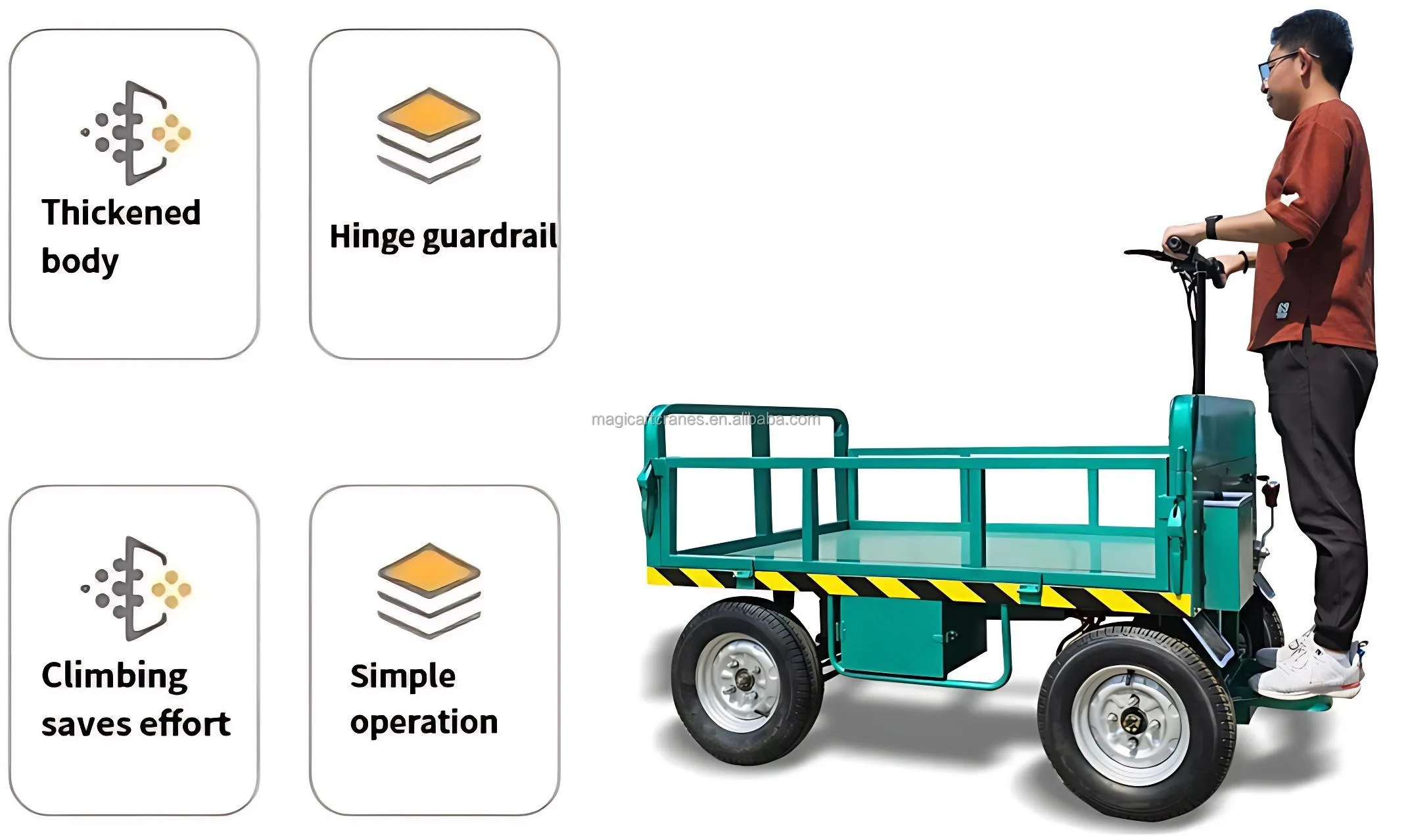 Garden Tool Cart Battery Operated Carrying Capacity Multifunctional Logistics Electric Warehouse Cargo Transport Trolley