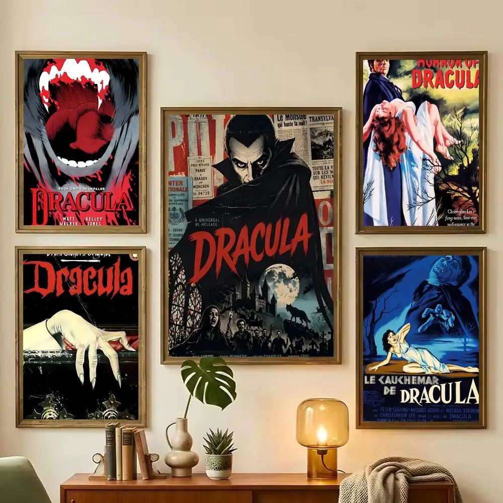 gothic horror D-Dracula Painting Calligraphy Stylish Wall Art Poster, Bedroom Living Room Home Decor Gift