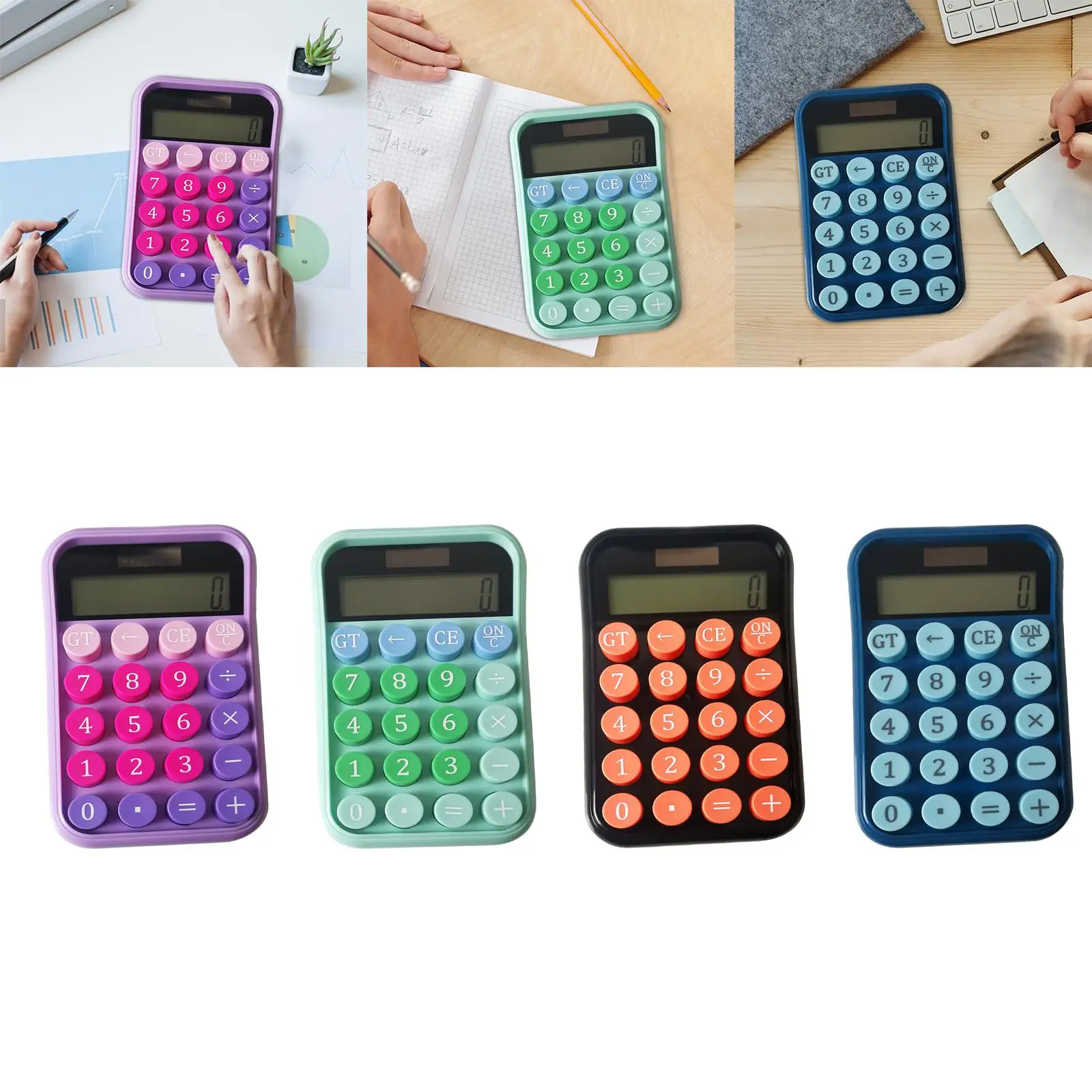 Calculadora solar Calculadora de escritorio mecánica pequeña para la oficina de los niños en casa