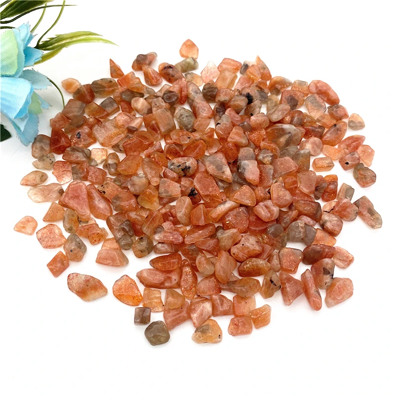 50g Natural Golden Sunstone Crystal Gravel Chips Quartz Crystal Minerals Reiki Healing Decor Natural Stones and Minerals