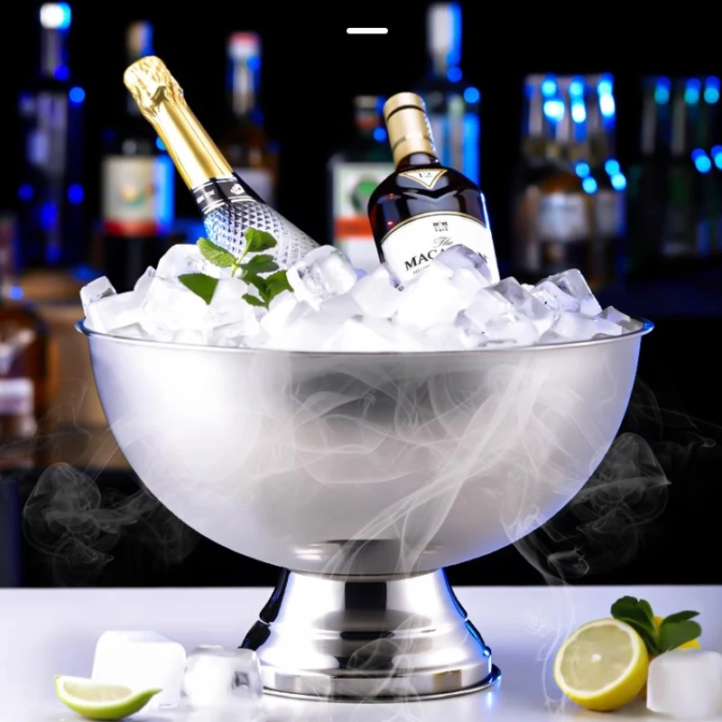 

Stainless Steel Champagne Ice Bucket, Professional Bar Chilling Tool, Wine & Beer Cooler, Party Serving Basin, Ice Container