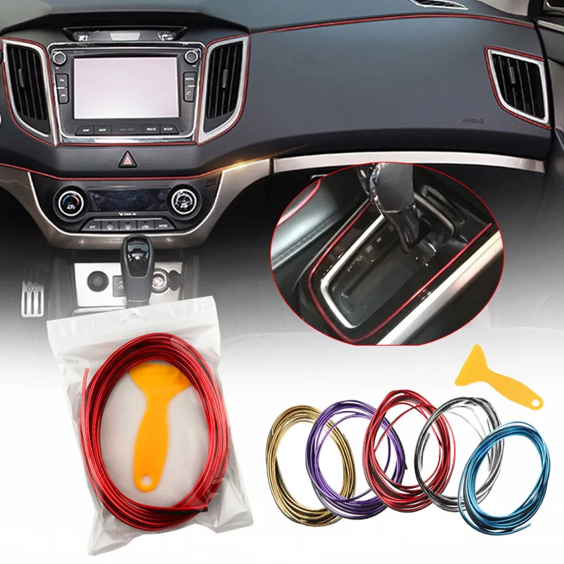 Innen Auto Moulding Trim Streifen DIY Flexible Anti Scratch Linien 5 meter Universal Dekoration Streifen Dashboard Auto-styling Zugang