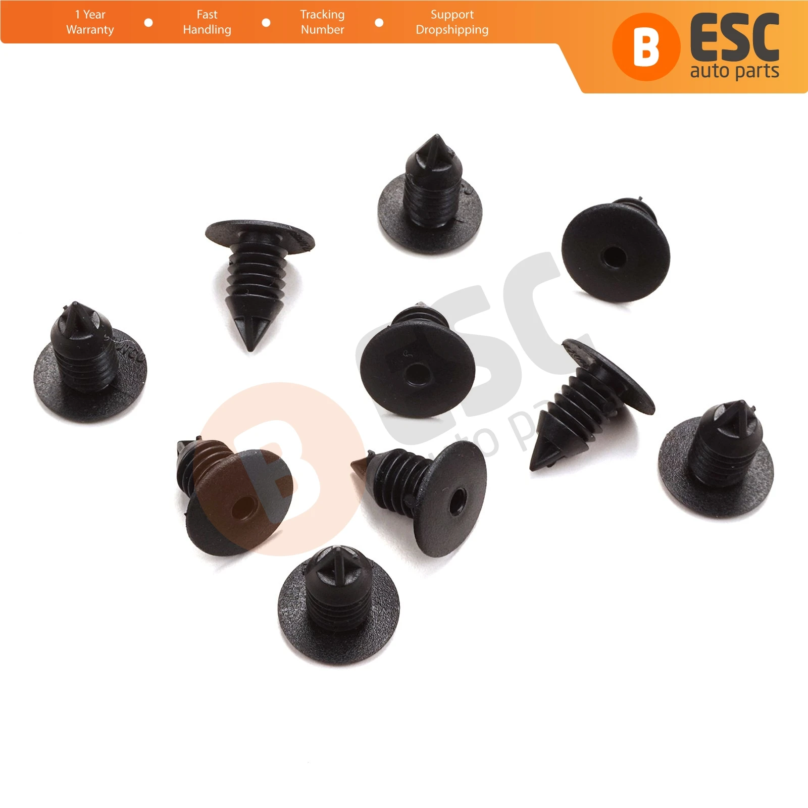 ESC ECF5043 10 Pieces Fir Tree M.12 Clips For Renault Fiat Head Size: 20 mm