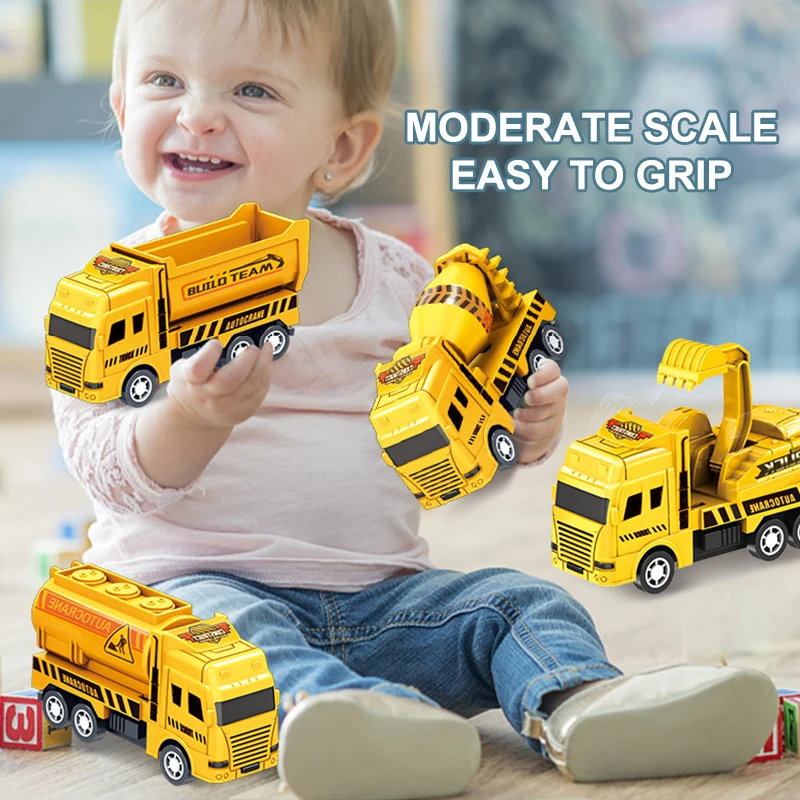 1 Pc Children Pull Back Toy Warrior Engineering Vehicle Model Set Four Mini Cars Educational Toy