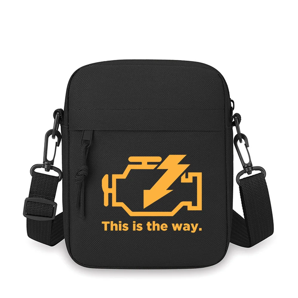 Engine with power bolt. The road ahead. Men Crossbody Bag Single Shoulder Women Cartoon Anime Film Printing Design Unisex