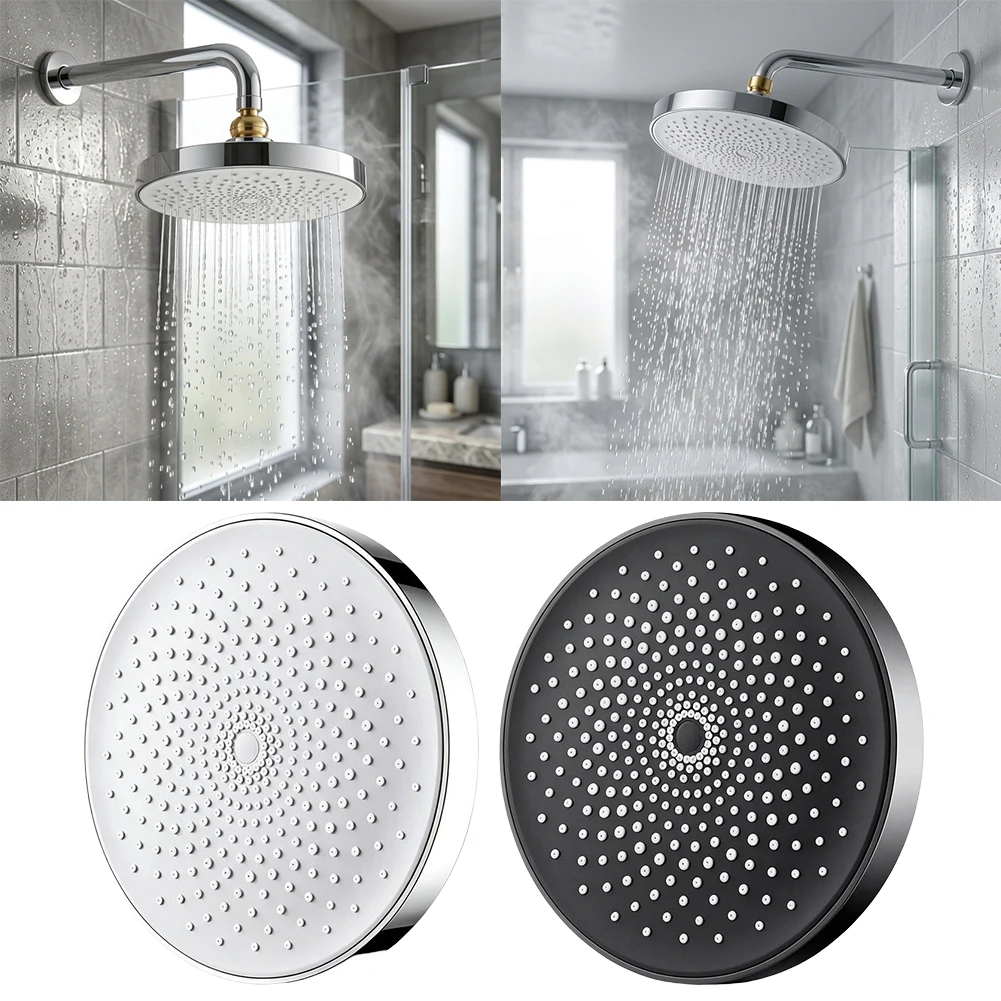 Single Overhead Rain Shower Head for Bathroom with Air Intake Technology and Uniform Water Distribution ABS Chrome 22.5cm