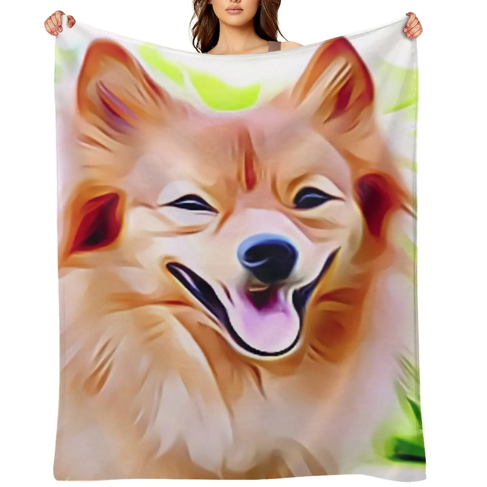 

German Spitz Throw Blanket Stuffeds Luxury Brand Winter beds Sofa Throw Blankets