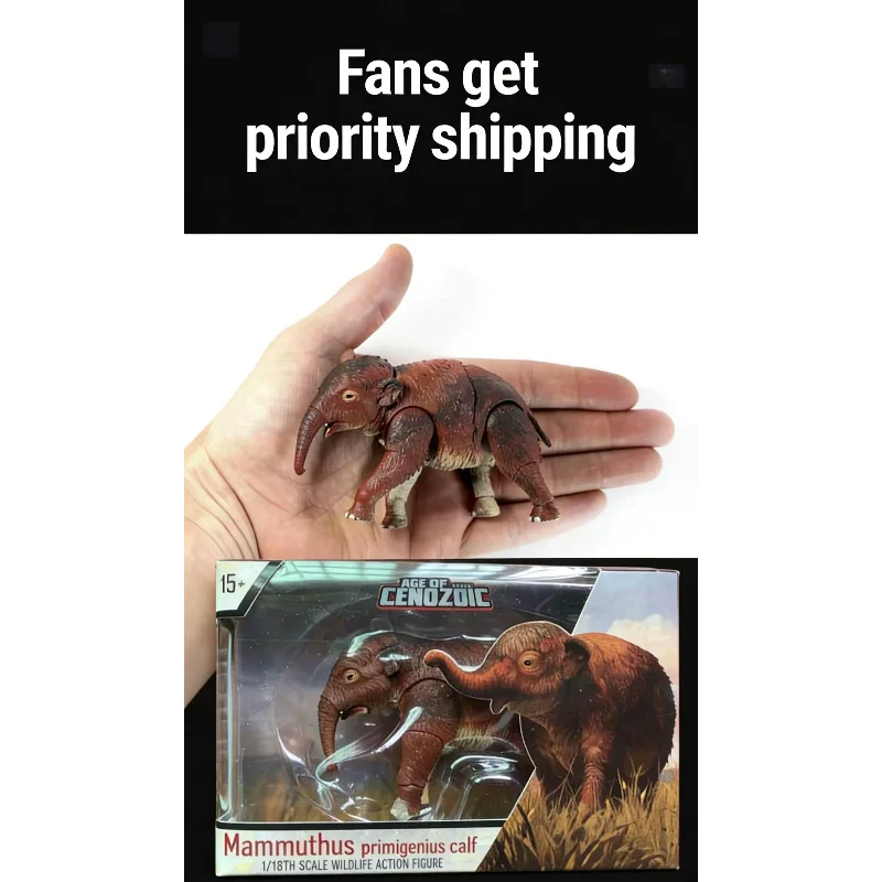 

В наличии: Коллекционная фигурка мамонта-пупсика (Мезозойские существа), масштаб 1:18, подвижная модель древнего животного, подарок для коллекционеров.