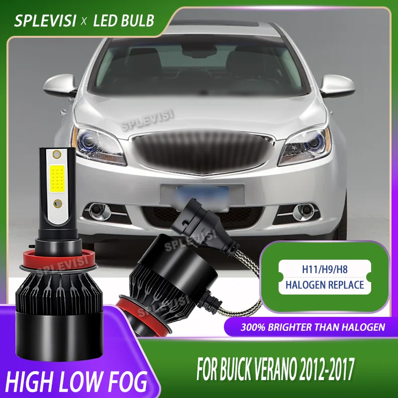 

H11/H8 6000LM/лампа Автоматическая лампа Светодиодная фара Hi Lo Противотуманная фара Галогенная замена для Buick Verano 2012 2013 2014 2015 2016 2017
