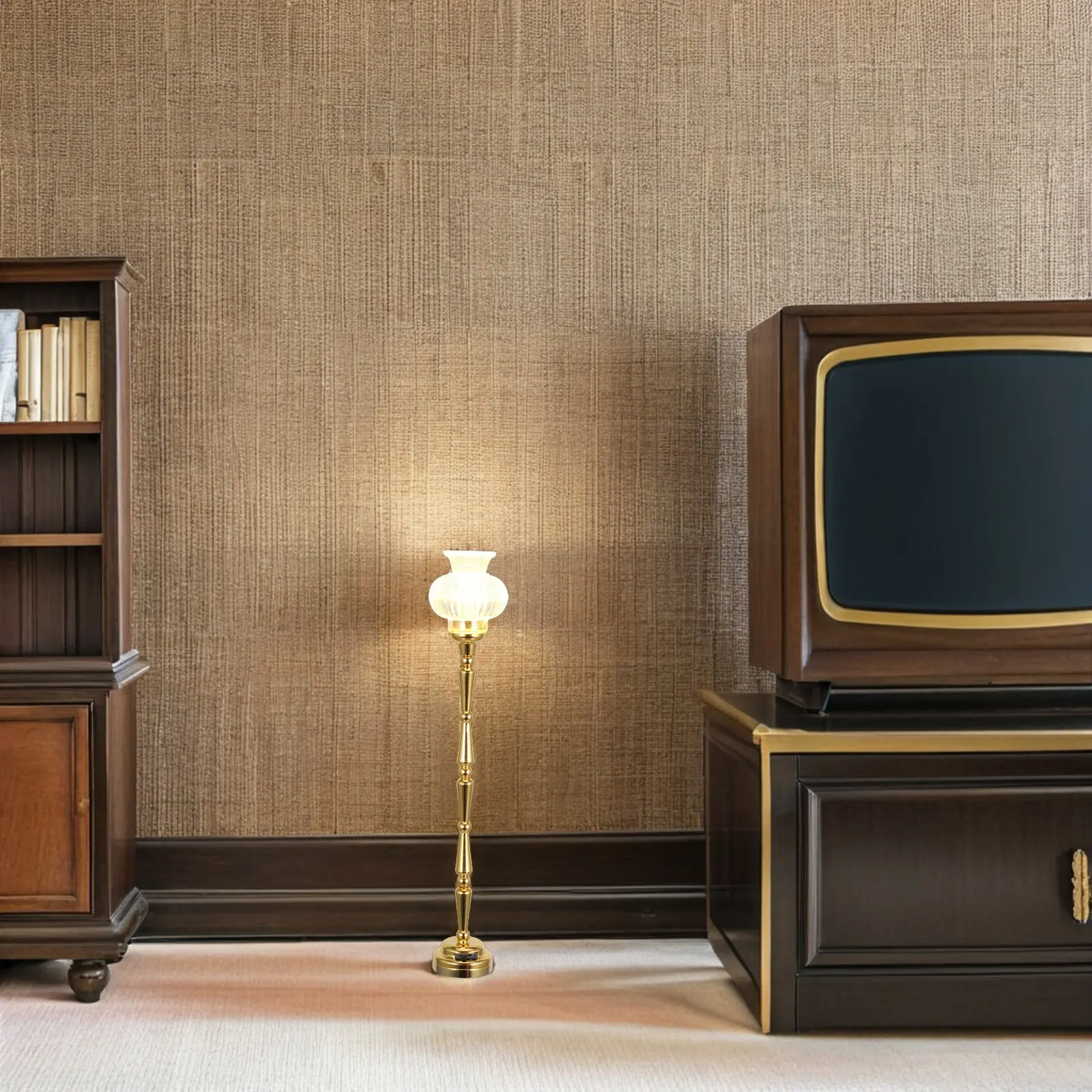 

Миниатюрный напольный светильник в виде цветка, масштаб 1:12, яркий светодиодный, для кукольного домика, гостиной, спальни, сада, декоративный, создающий атмосферу