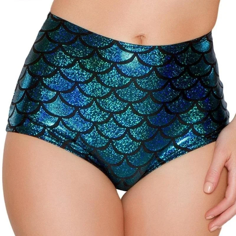 Culotte sirène taille haute pour femme, lingerie sexy, caleçon, short, sous-vêtement, noir, rouge