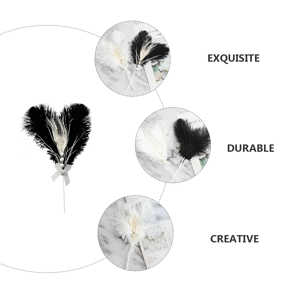 

2Pcs Cake Topper Natural Material Exquisite Birthday Decoration Cake Insert Cupcake Decor