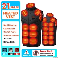Winter Heating Jacket USB Rechargeable Electric Heating Outdoor Thermal Vest Unisex 21 Area Heated Vest Adjustable Heating Vest