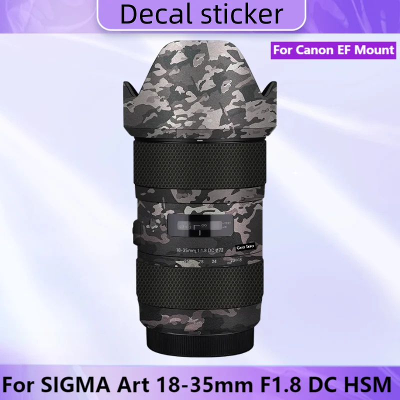 Para SIGMA Art 18-35mm F1.8 DC HSM para Canon EF montaje lente pegatina protectora de vinilo película protectora antiarañazos piel protectora